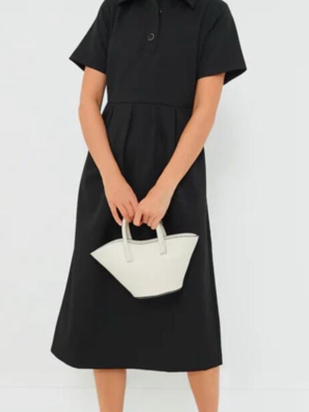 Pomander Place Black Mackenzie Dress Sz Medium Short Sleeve w/Collar